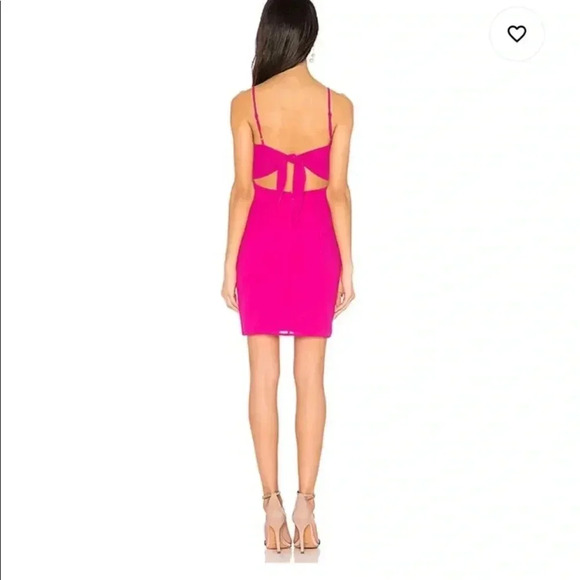 25. Superdown Revolve Hot Pink Wrap Mini Dress - Picture 3 of 3